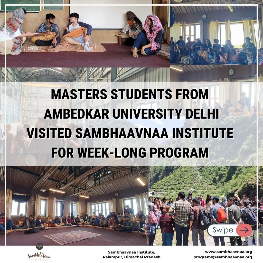 Sambhaavnaa_'s tweet image. We did a short Rethinking Development program for 40 masters students of Development Studies from Ambedkar University, Delhi, for their immersive learning program. Here are some glimpse of that!
#sambhaavnaainstitute #developmentstudies #ambedkaruniversitydelhi