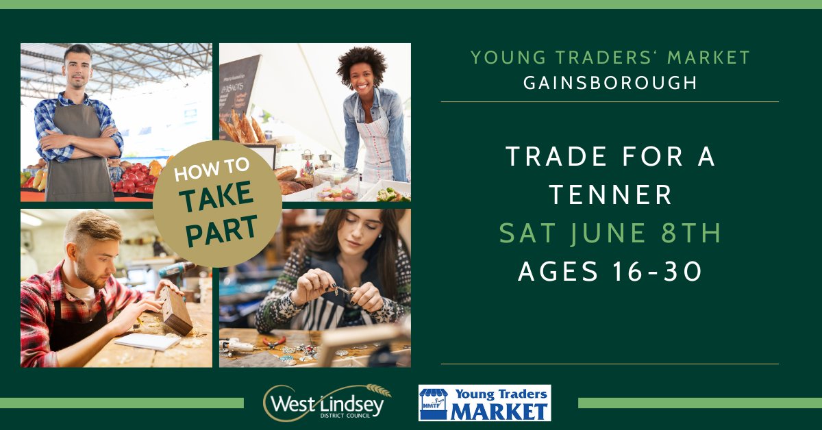 Aged 16-30? Have something to sell at market? Or know someone who fits the bill? Then Gainsborough's Young Traders Market (8th June) is a fantastic opportunity - follow the thread to find out why. > Trade for a tenner without risk! 🧵1/6 @MarketsMatter #GainsYoungTraders