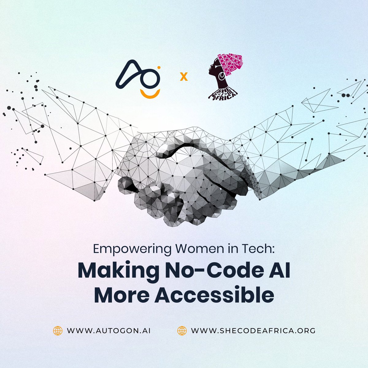 Big News! 🚀🚀

We're excited to announce a new partnership between @Autogon_AI and She Code Africa! 🤝🤝😁

We're joining forces to empower female tech talents across Africa with advanced data analysis capabilities and no-code AI technology. 🚀🚀🚀

Here's what's in store:
-