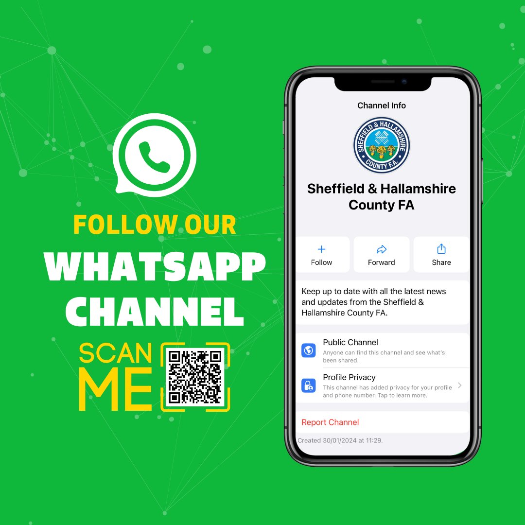 Join the Sheffield & Hallamshire County FA WhatsApp community. 📲 Get our latest news and updates directly to your phone for free. Follow our #WhatsApp channel here. ⤵️ bit.ly/3w8cY7N