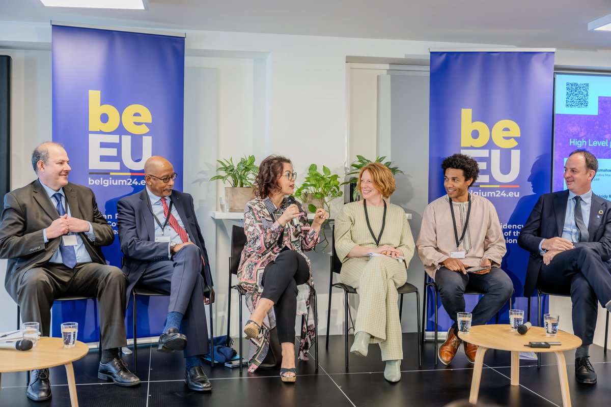 A high-level panel underscored the critical role of #innovation and underlying political economies in boosting #FoodSystems transformation. 🍽️🌱 Improving how the world's food is produced, and consumed is a keystone in building a sustainable future.🌿 #EU2024BE 🇧🇪🇪🇺