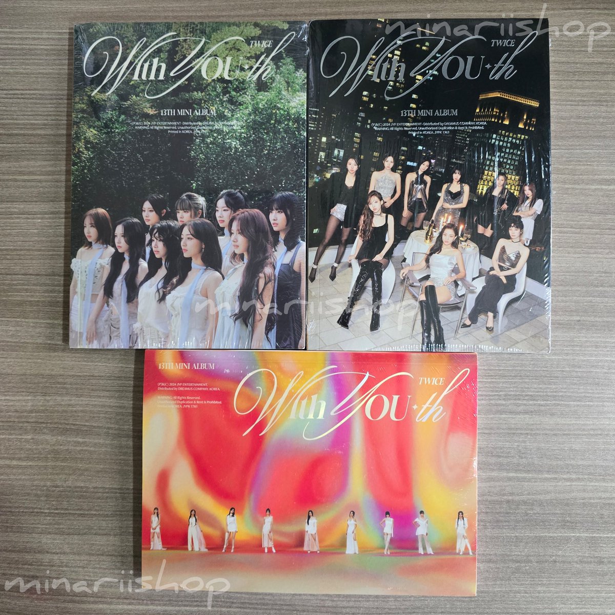 [WTS] 

TWICE 'With YOU-th' Sealed Album Set

Price: RM160 set (3 albums)

📍On Hand
📍Packaging Fee: RM2.00
📍Postage Fee WM RM6.50/EM RM14.00

DM me if you interested💌
#minariishop #pasarTWICE
