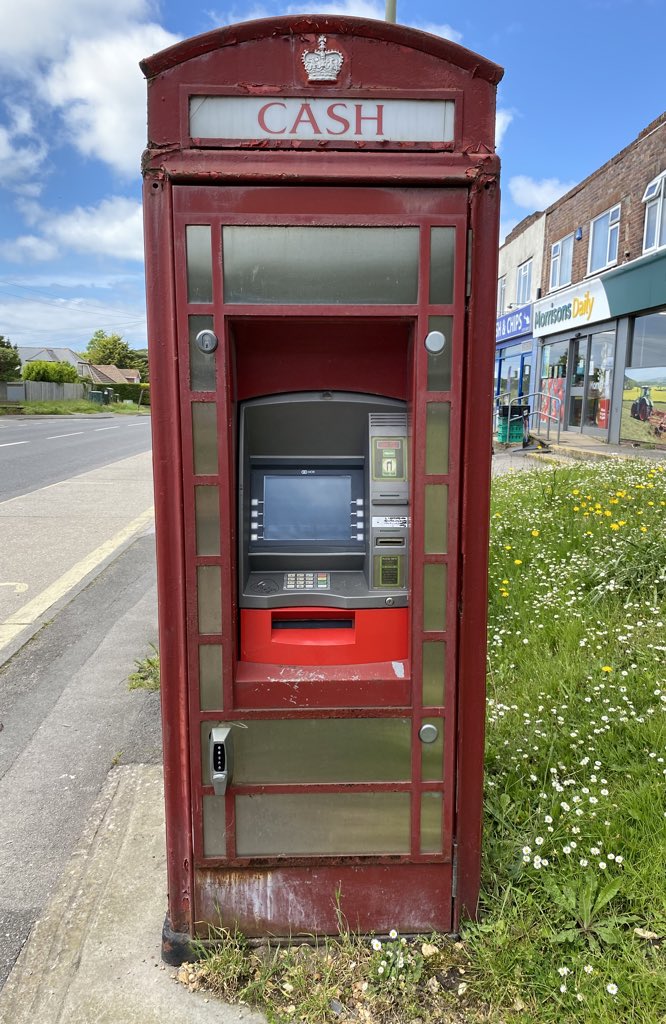 The red phone box was a symbol of Great Britain, our inter connectivity as a community. Now just a cash machine, soon to disappear also.