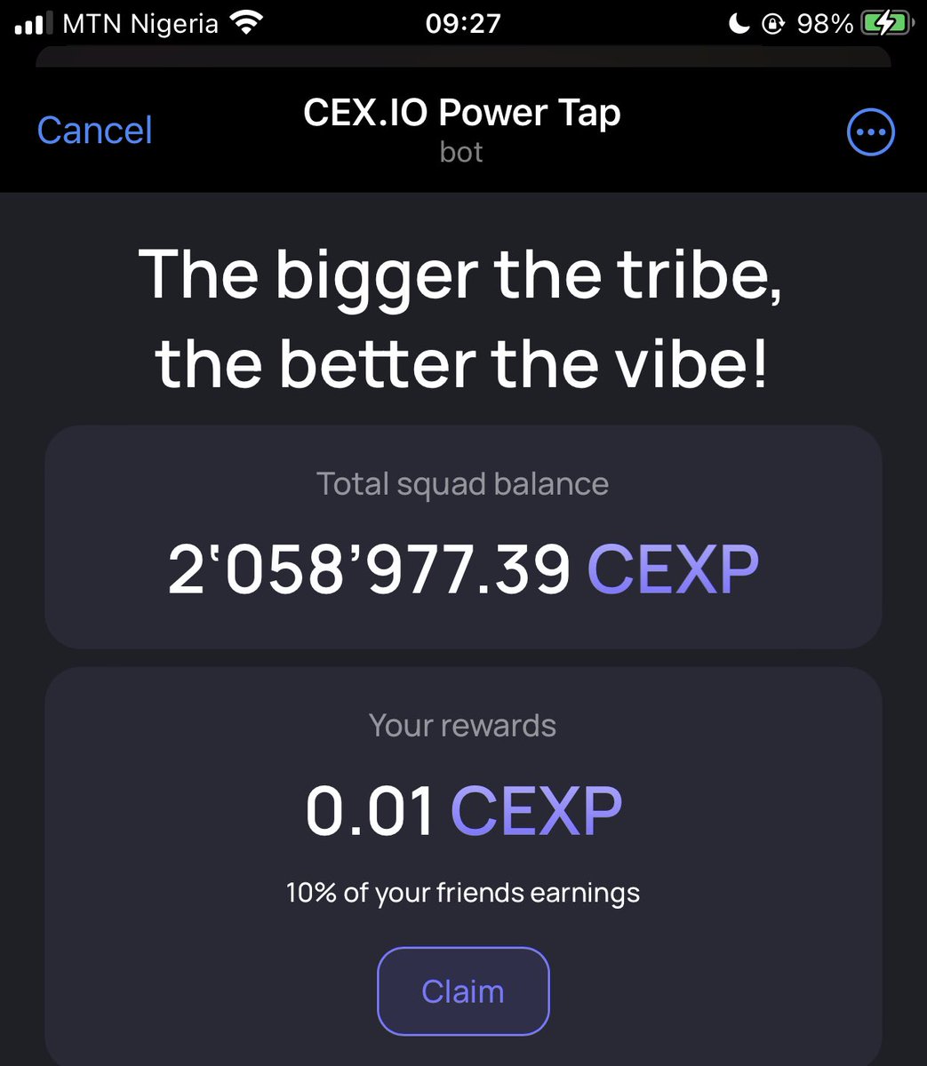 <a href="/cex_io/">CEX.IO</a> you are making a very huge mistake if you haven’t joined my squad on <a href="/cex_io/">CEX.IO</a> 

My squad has collectively mined over 2million CEX points in less than 48 hours

Link to join: t.me/cexio_tap_bot?…

Join and invite all your friends 

$OO