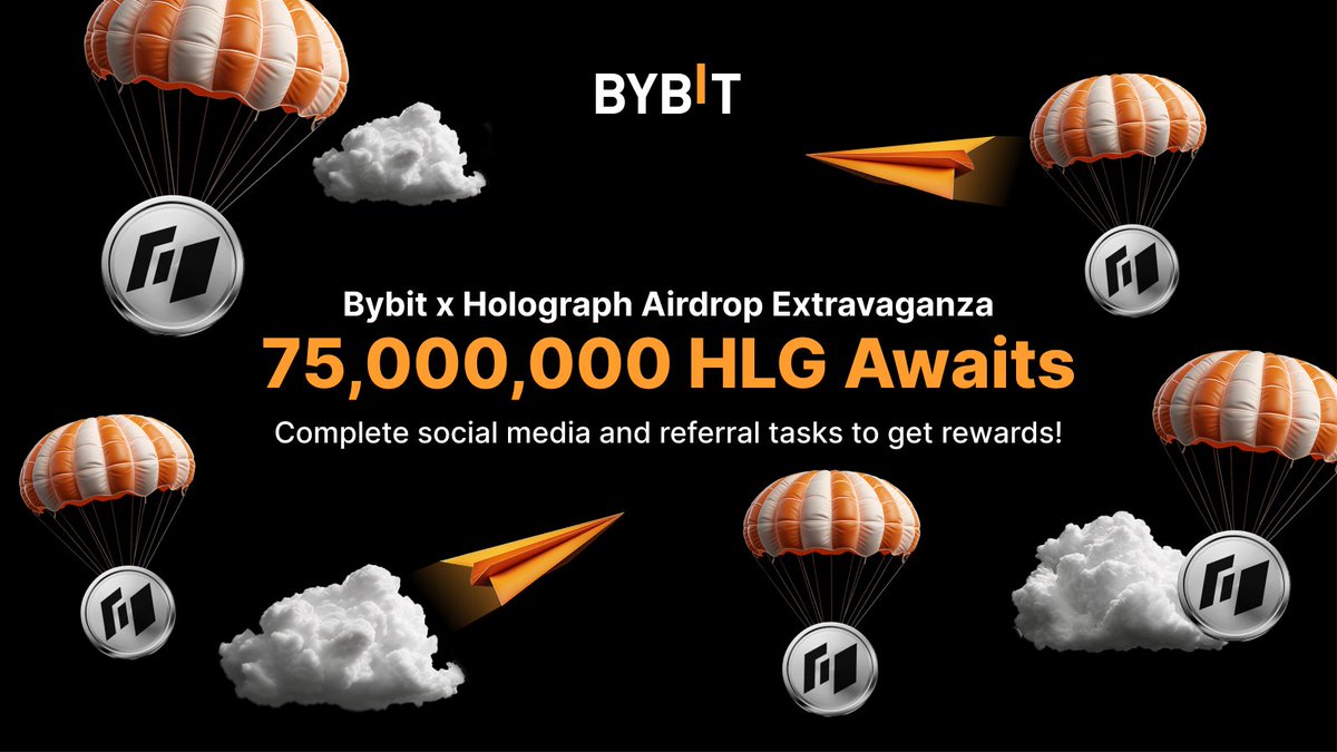 🔥 $HLG Airdrop! Bybit x Holograph: 75,000,000 $HLG Up for Grabs! To do: 1. Follow @Bybit_Official and @holographxyz 2. Quote/Re-tweet this post. 3. Follow the steps in Event 1 in the announcement link to win 💫 Join Event: i.bybit.com/1sIabVHK #TheCryptoArk #BybitListing