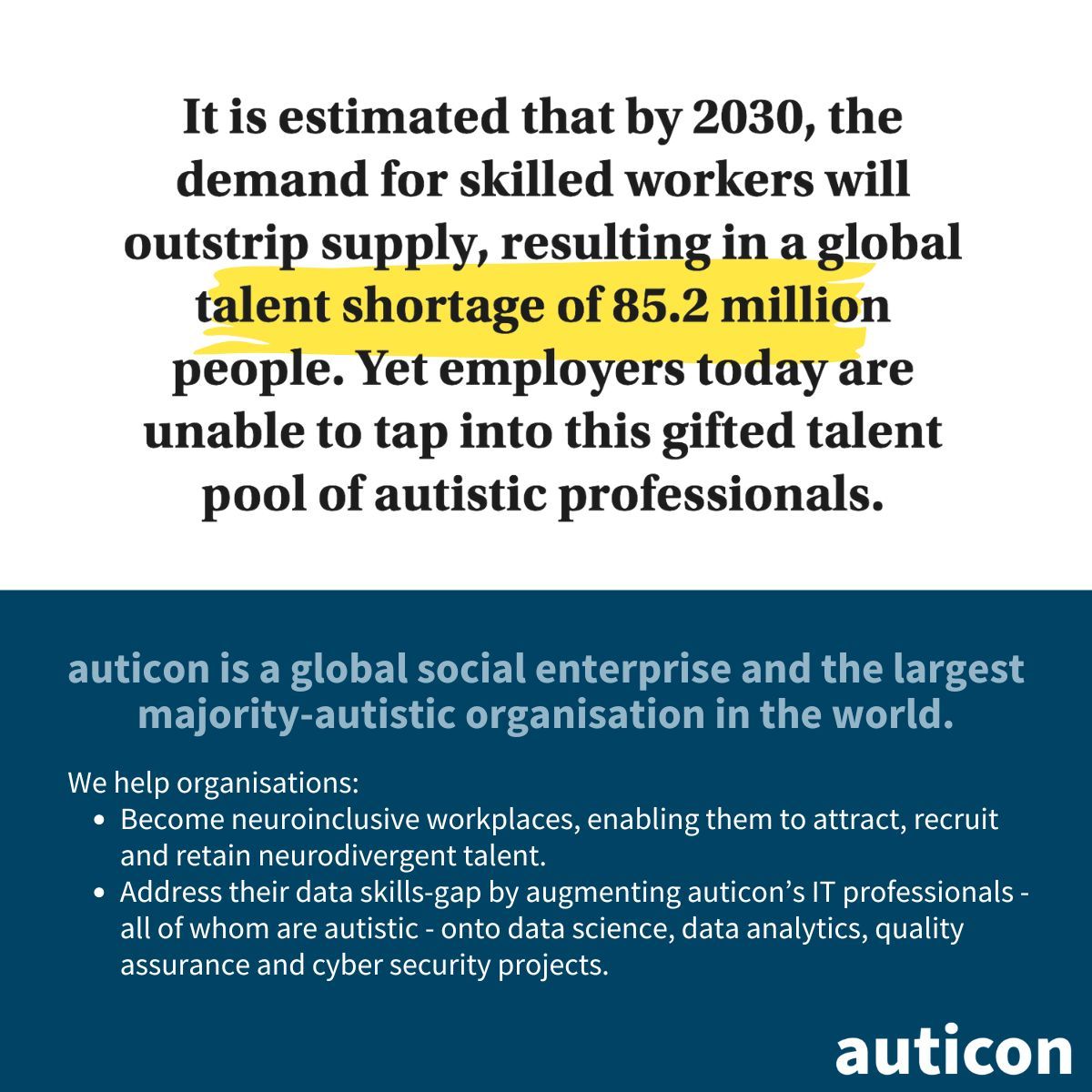 auticon is enabling businesses to attract, recruit and retain autistic and neurodivergent people. Contact us to find out more. #neuroinclusion #neurodiversity #neurodivergence #neurodiversitytraining #neuroinclusionadvisory #neurodivergentcoaching #managercoaching #EDI #D&I