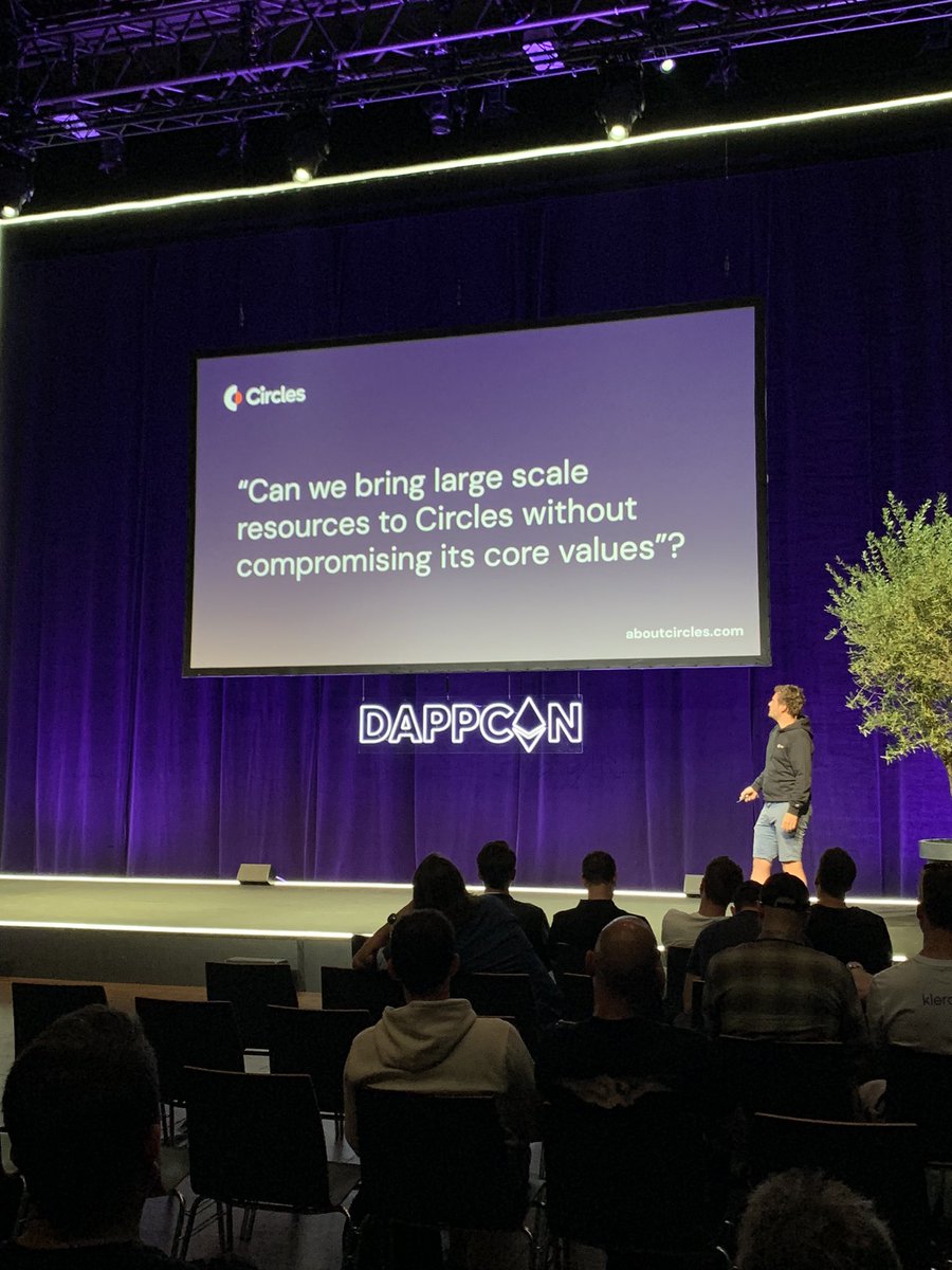 Main question from <a href="/koeppelmann/">koeppelmann.eth 🦉💳</a>  on <a href="/CirclesUBI/">Circles</a> . Another day <a href="/dappcon_berlin/">DappCon Berlin</a>
