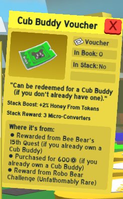 Bee Swarm Leaks on X: “🐻 Cubs & Vouchers 🐻 ⚠️ TEST REALM