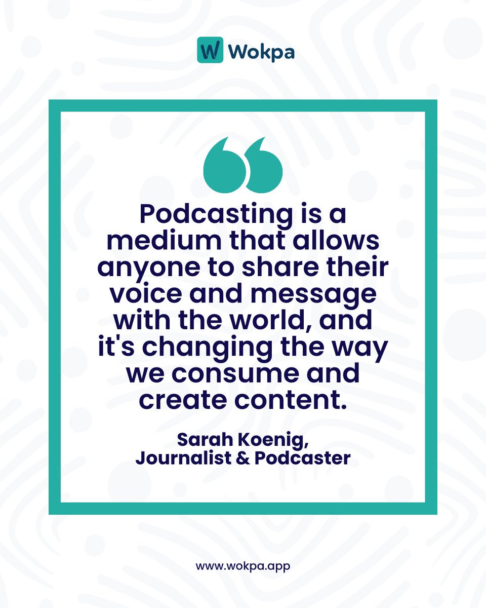 Sarah Koenig, the mastermind behind “Serial,” hits the nail on the head with this quote: “Podcasting is a medium that allows anyone to share their voice and message with the world, and it’s changing the way we consume and create content.”

Podcasts have democratized storytelling.