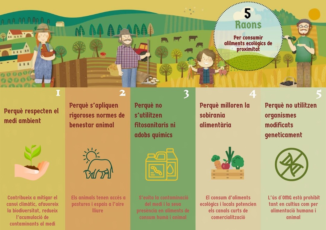 5 Raons per consumir aliments ecològics de proximitat. #alimentsecològics #pae #ecològica #sobiraniaalimentària #benestaranimal #proximitat