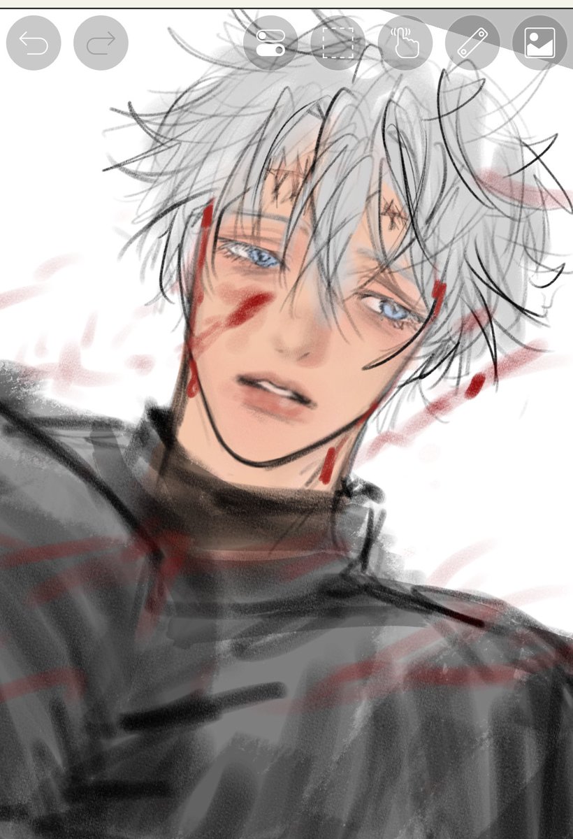 kiwikoemi's tweet photo. tyl I haven't finished this gojo WIP #jjk https://t.co/ZDyMvJajhu