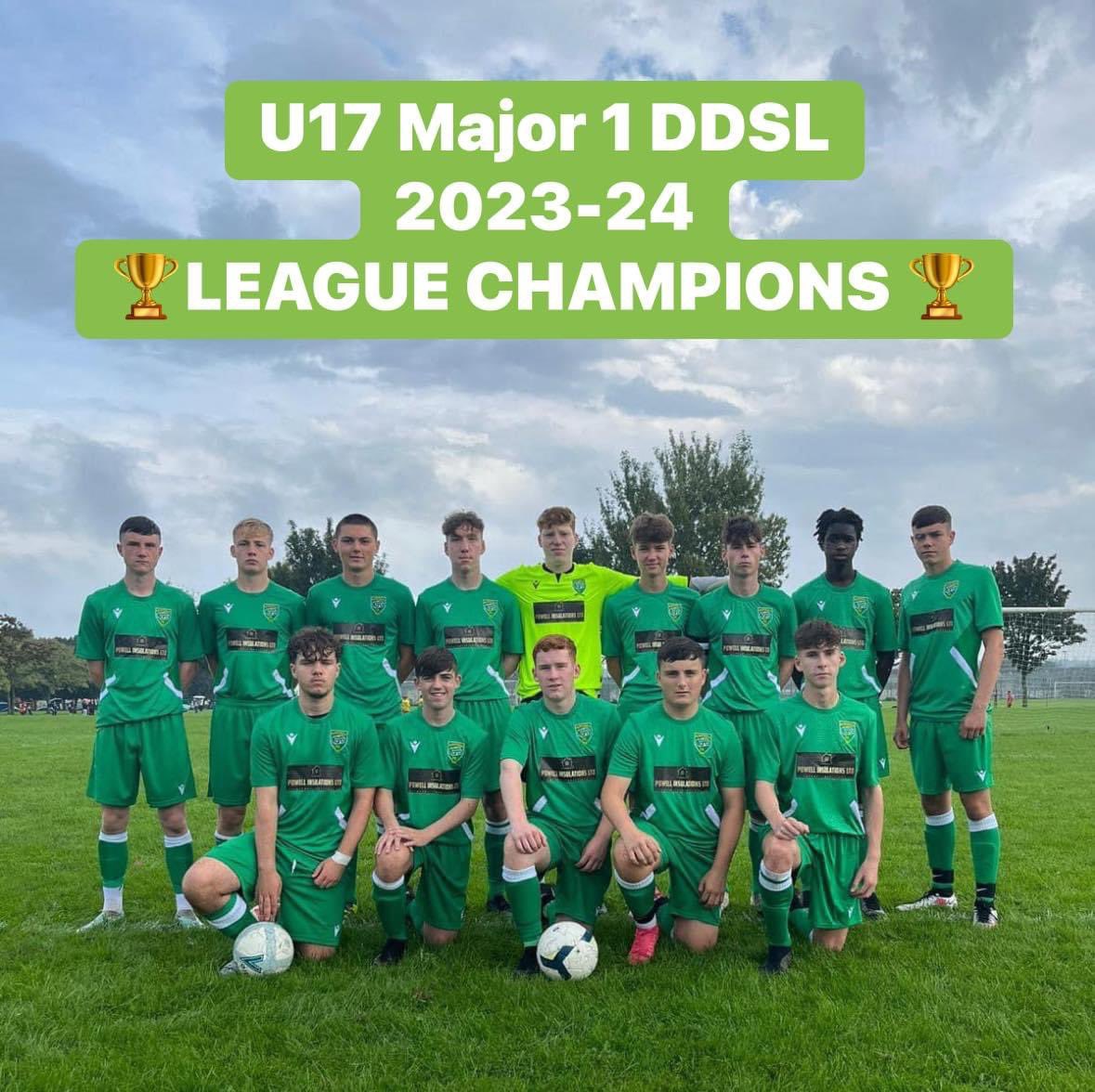 We are delighted and proud to announce that our U17s are officially the DDSL Major 1 2023-24 league winners. The team will play the DDSL Cup Final tomorrow, FRIDAY 24th, in the AUL, kickoff 7:15 We wish the very best of luck to our U17s on their Cup Final #bringithome