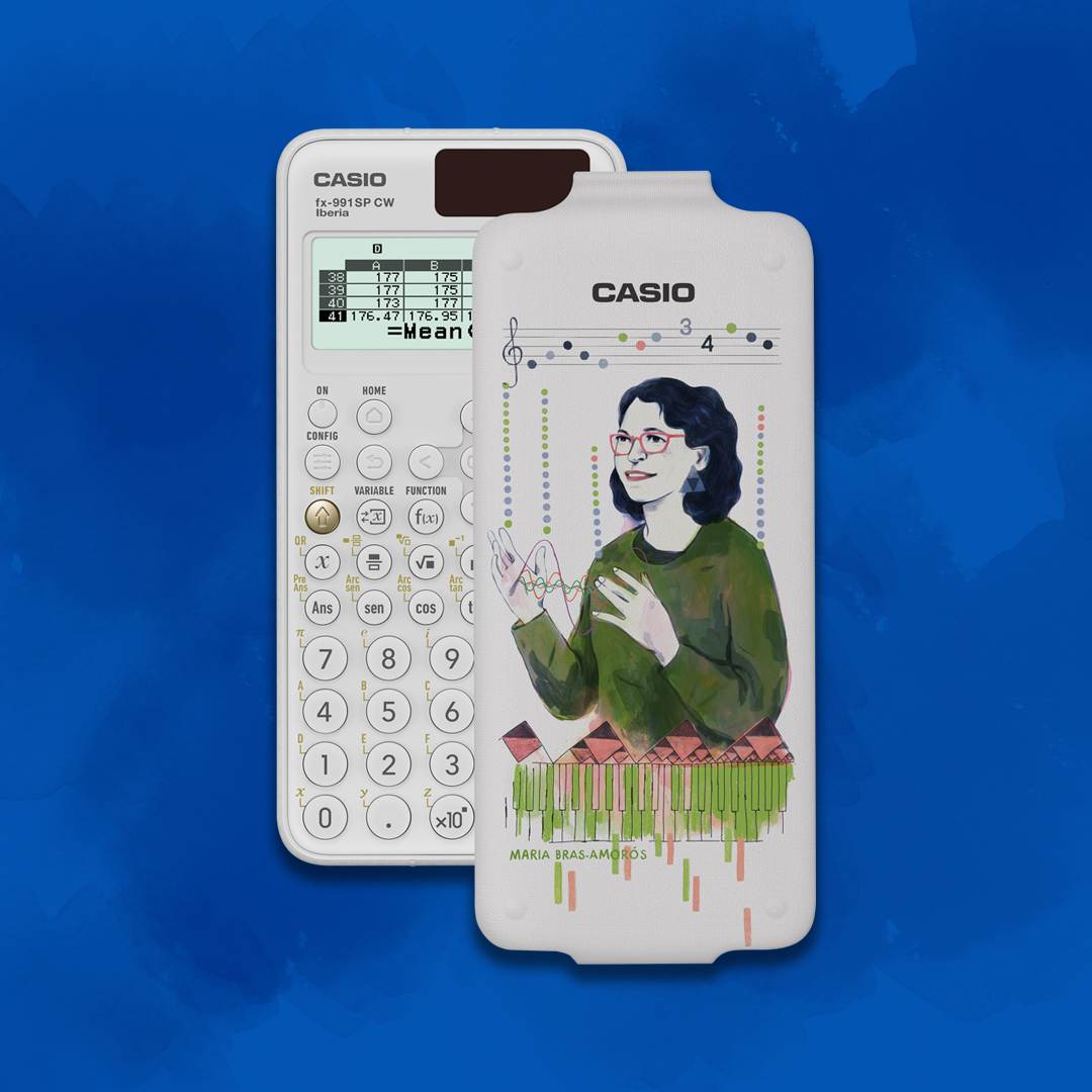 A Maria Bras-Amorós siempre le ha gustado ver cómo conectan la música y las matemáticas, y eso se refleja en la calculadora que le hemos dedicado, ilustrada por Carmen Segovia. Ya disponible 👉 calculados.com/calculadoras/f…