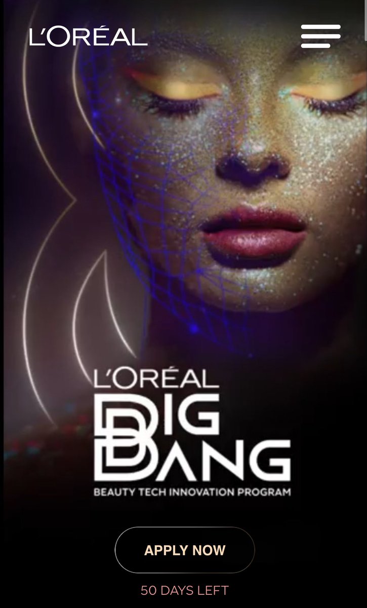 Beauty Tech startups in South East Asia and India - Check This Out! Big Bang Challenge - Beauty Tech Innovation Program. @Accenture @Google @Meta @singapore_edb @LOrealGroupe Details at link👉🏻 bigbang.lorealsapmena.com