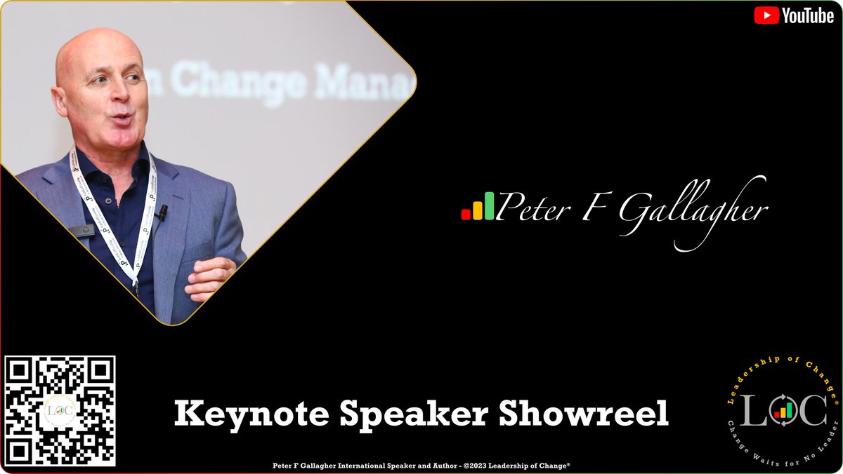 #LeadershipofChange Peter F Gallagher’s 2023 Speaker Reel My updated Speaker Reel with my latest keynotes, global recognition award, books, etc #ChangeLeadership #ChangeManagement bit.ly/41AAynR