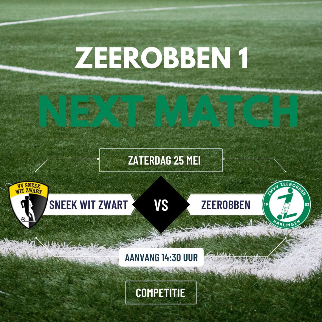 De ontknoping nadert. Zaterdag is de apotheose van een knotsgek en super spannend seizoen in de 2e klasse K.

Wij gaan op bezoek bij <a href="/SneekWitZwart/">VV Sneek Wit Zwart</a>, moeten daar zelf winnen en kunnen dan slechts afwachten wat er elders gebeurt. Lees onze voorbeschouwing:

zeerobben.nl/voorbeschouwin…