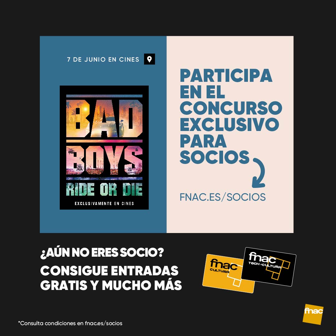 ¿Quieres ir a ver 'BAD BOYS RIDE OR DIE'? Te invitamos al cine. Solo si eres socio, claro. Participa aquí: fnac.es/BAD-BOYS-RIDE-…