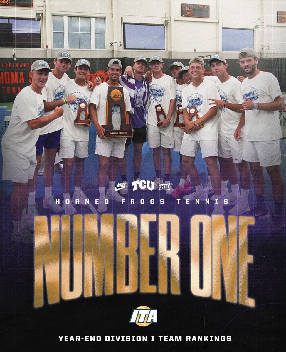 💪🏼 @pedrovives01 continues to triumph in the 🇺🇸! 👏🏻 For the first time @TCUMensTennis TCU Horned Frogs have been crowned @NCAATennis Division I Men’s Tennis National Champions after taking down Texas 4-3 at the Oklahoma State University. VAMOS‼️