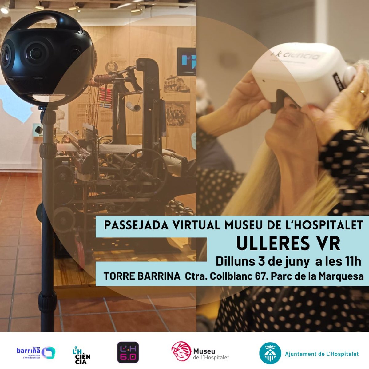 MuseuLH's tweet photo. 🙌 Dilluns 3/06 a les 11 h presentem amb @torrebarrinalh la primera visita VR (realitat augmentada) de l'exposició "L'Hospitalet, un indret, una història".
🎟️Places limitades, inscripcions a https://t.co/rIIrJTwbu6
#TourVR #VR #MuseusmVR #MdLH @LHAjuntament @LHCultura https://t.co/VMj1khv4Fc