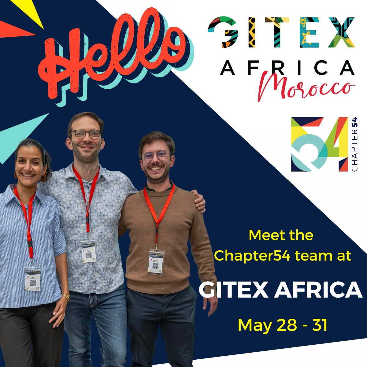 Get ready for round 2 at @GITEXAfrica with Team #Chapter54 🌍💼 After rocking it last year, they're back for more. ⚡️ Catch us in Marrakech on May 27-28! 📅 Our Scaleup Success Manager Mirja (Mimi), will be swinging by Casablanca on her way there. Don’t miss it!