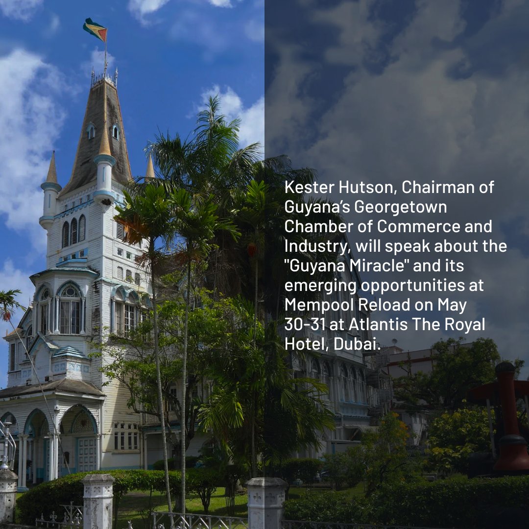 Mempool_Reload's tweet photo. 🎉Exciting news!🎉

Kester Hutson, Chairman of Guyana’s Georgetown Chamber of Commerce and Industry, will speak about the "Guyana Miracle" and its emerging opportunities at #MempoolReload on May 30-31. 🏙️💫

➡️Sign up here: https://t.co/bnQaRuJK2o
#DubaiEvents #BusinessGrowth https://t.co/WqomMZDHaD