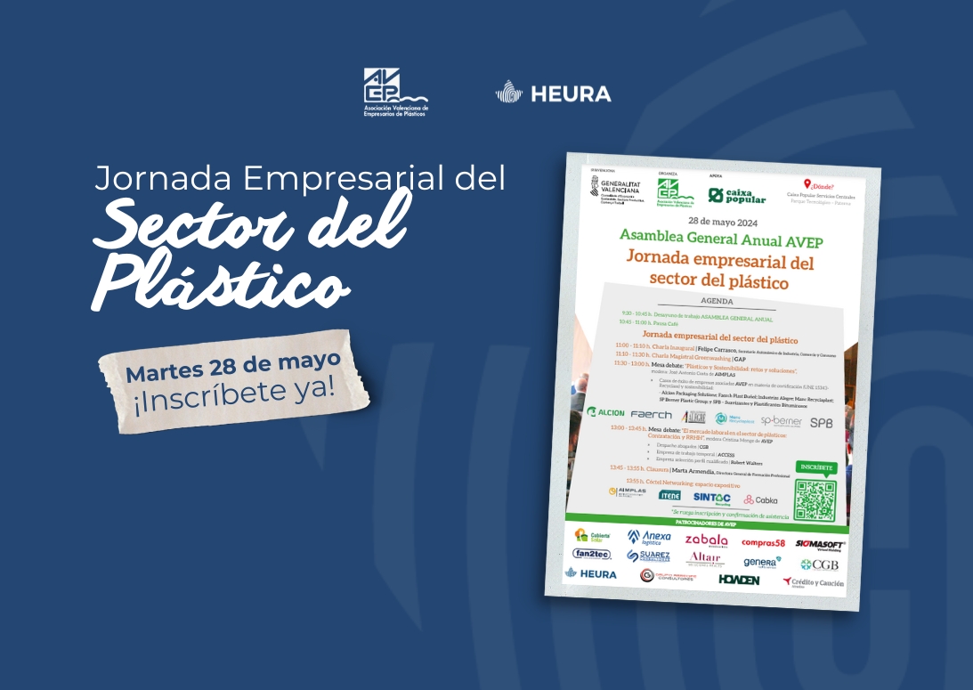➡️ El 28 de mayo participaremos en la Asamblea General de AVEP y en la Jornada del sector del plástico en España. Destacados expertos analizarán sostenibilidad, innovación y nuevas normativas. ¿Quieres participar?: avep.es/asamblea-gener…

#Heura #AVEP #SectorDelPlástico