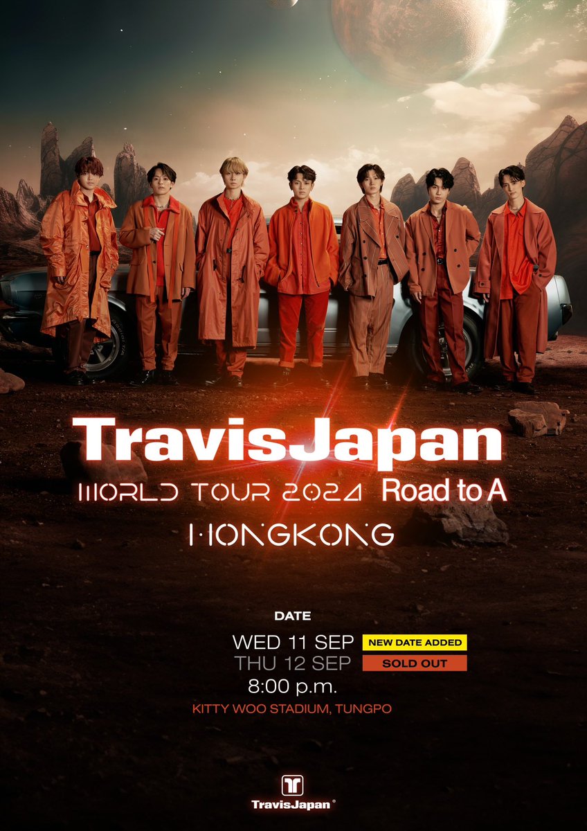 #TravisJapanWorldTour2024 Road to A🌏✈️

Due to high demand, additional HK date Confirmed!
🆕Sep. 11 (Wed.) 

🎫General on sales for additional date begin Saturday, June 1 at 12:00 p.m.(HKT)
*Additional tickets(Limited number only) for 12th show will be on sale at the same time.