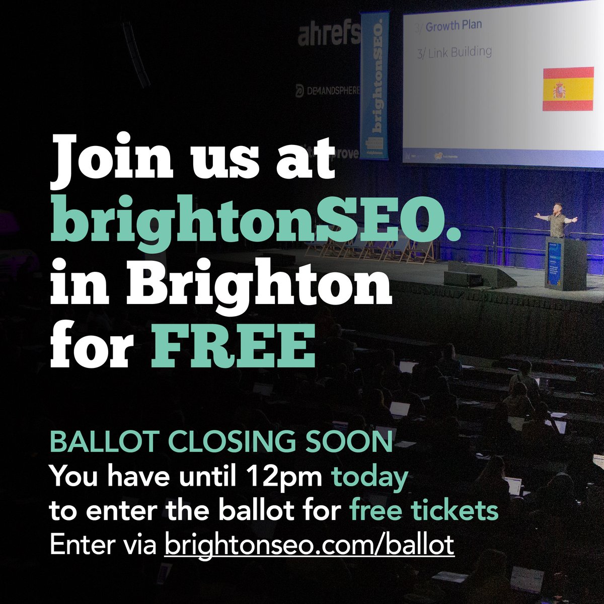 #BRIGHTONSEO FREE TICKET BALLOT CLOSING SOON!

APPLY BY 12PM TODAY.

SORRY FOR SHOUTING BUT MY KEYBOARD IS BROKEN.

docs.google.com/forms/d/e/1FAI…