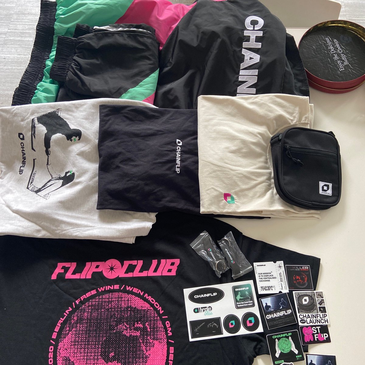 Chainflip's tweet photo. Chainflip merch prepped and ready to go out to all $FLIP #TeamSix members. 🫡

Thanks for the continued support. Onwards and upwards. https://t.co/Y9xuzBC6sC