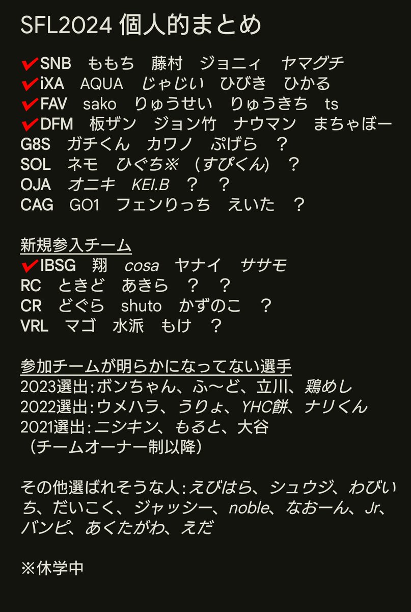 DFMの4人目はまちゃぼーさん！
傭兵としてまちゃぼーさんがチームに合流しました！
シルエットから予想できませんでしたね
今日は20時からSOLのメンバー発表も行われます
#SFリーグ