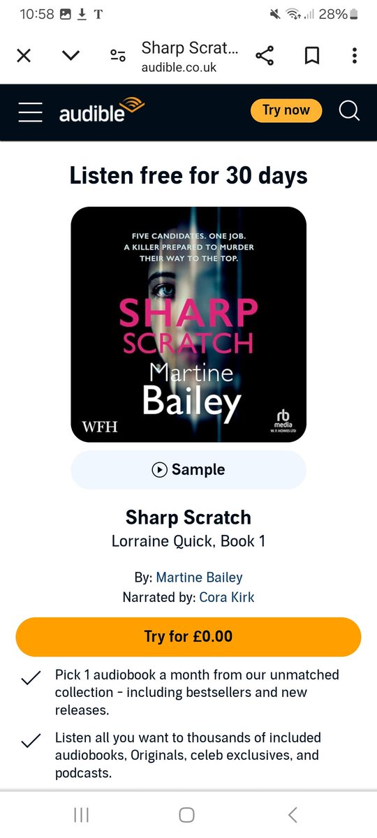 So thrilled #Sharpscratch is released on audio today! It's read by Oldham actor Cora Kirk and sounding amazing 👏 👏👏
tinyurl.com/24uau3tt
#audiobook @AllisonandBusby #thrillerfiction