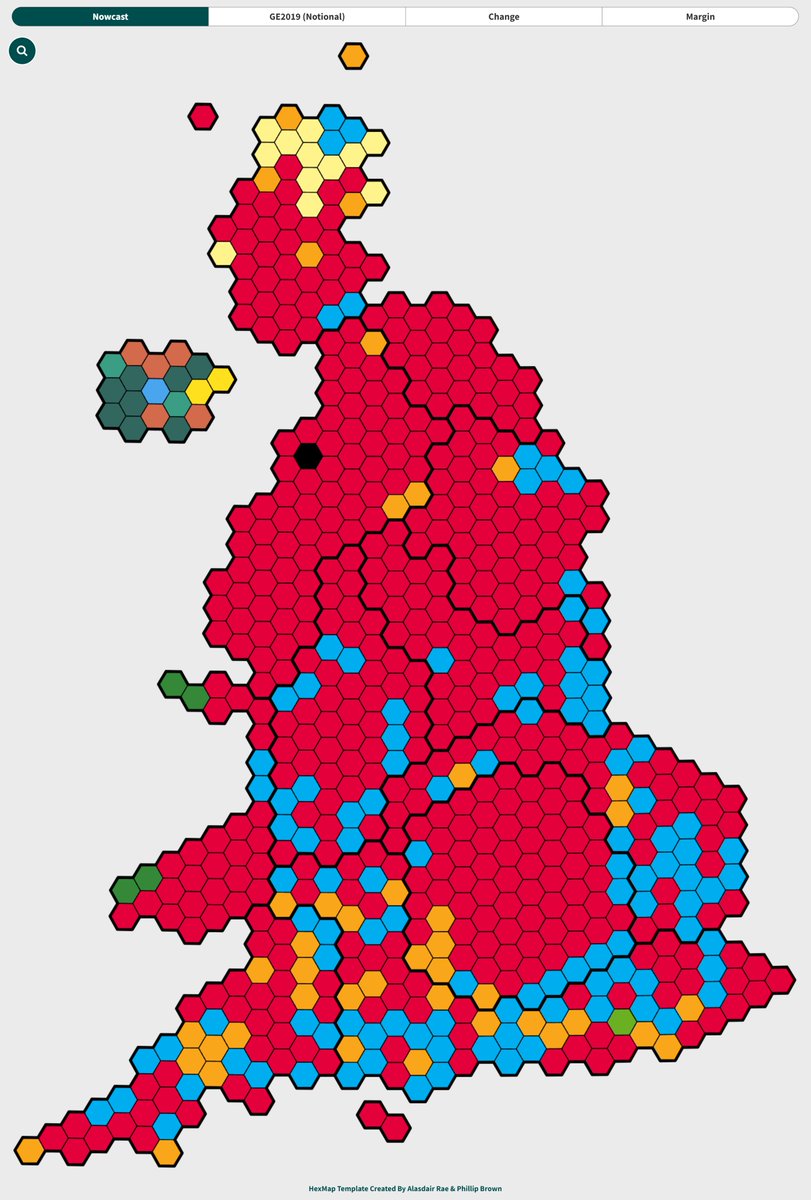 🚨 || General Election Nowcast (23/05): LAB: 460 (+260) - 44.6% CON: 110 (-262) - 24.0% LDM: 44 (+36) - 9.9% SNP: 12 (-36) - 2.7% PLC: 4 (+2) - 0.6% GRN: 1 (-) - 6.4% RFM: 0 (-) - 11.2% Oth: 1 (-) - 0.5% LAB Maj of 270. Changes w/ GE2019 notionals. electionmaps.uk/nowcast