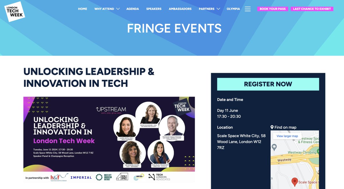 🎉 We're live on the @LDNTechWeek website! 🎉 Join us at Scale Space White City for a panel on fostering innovation with top industry leaders. Don't miss this chance to boost your leadership skills! 🚀 #LondonTechWeek 🔗londontechweek.com/fringe-events/…