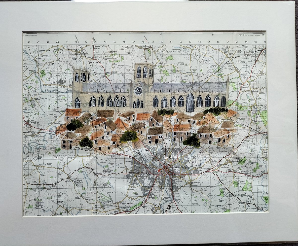 #YorkMinster with #TheShambles painted on an original #VintageMap from 1967
Original art and prints at lincolnmaplady.co.uk
#ElevensesHour #MHHSBD #UKMakers #BritishVeteranOwned #Yorkshire