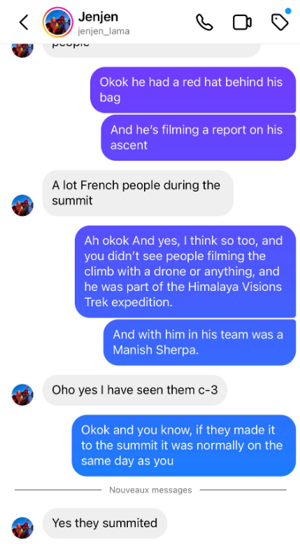 Jenjen_lama, sherpa au sommet le 21 mai confirme, le sommet aurait été atteint.

Dans un même temps dans un poste, toujours sur Facebook, un drapeau flotte au sommet.

Seule leur équipe confirmera ce que nous semblons tous espérer.