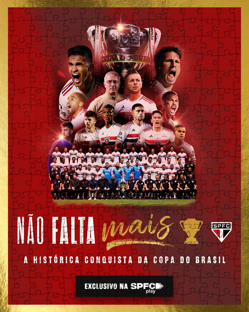 🏆 Não Falta Mais A série da conquista da Copa do Brasil chegou de vez! Acompanhe o primeiro episódio gratuitamente! 📺 Assista no YouTube: spfc.vc/3wOz0wW 📺 Assista na #SPFCplay: spfc.vc/44VHKy3 🔜 Em breve, os próximos episódios estarão disponíveis de forma