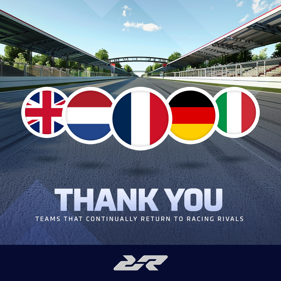 🌟 A Big Thank You to Our Dedicated Racing Rivals Teams! 🌟 We want to give a special shoutout to the amazing teams from the UK, Netherlands, France, Germany, and Italy. Your dedication and passion for Racing Rivals inspire us every day. 🏁🇬🇧🇳🇱🇫🇷🇩🇪🇮🇹 #RacingRivals