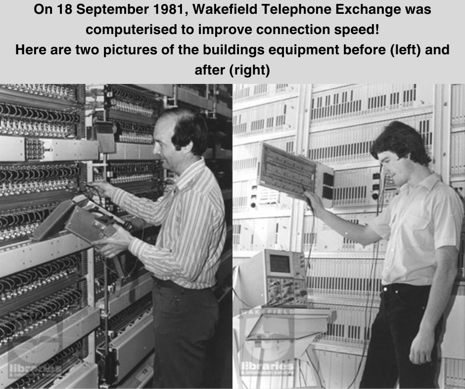 WFlibraries's tweet photo. 📸On 18 September 1981 Wakefield Telephone Exchange was computerised, resulting in a complete overhaul of equipment.
Check out these picture and more like it at https://t.co/A6KHsuIFgj
#makewordscount #wordfest #libraries #wakefield #festival
@WFmuseum @MyWakefield @WkfdHistSoc https://t.co/l3dfXxKowt