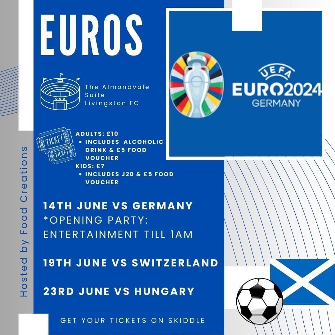 🇩🇪 𝐄𝐮𝐫𝐨 𝟐𝟎𝟐𝟒 Our friends at @Food_Creations are holding a couple of Euros parties right here at the Alomndvale. Couldn’t get a ticket for Germany? Full details on how to watch for all three games!👇🏻 🎟️ buff.ly/3UVPj3b