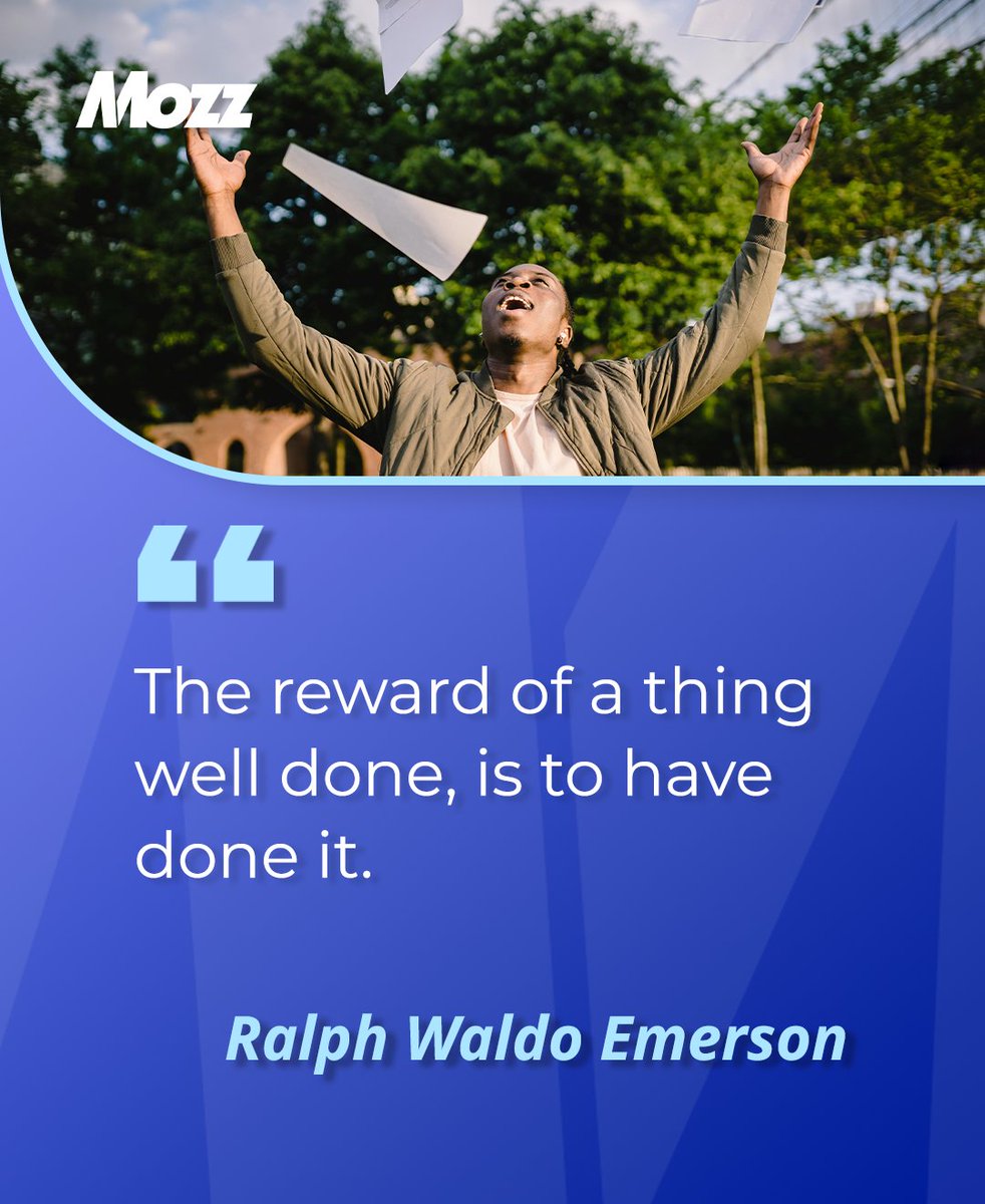 "The reward of a thing well done, is to have done it." - Ralph Waldo Emerson 

#MozzInc #LifeQuote #RalphWaldoEmerson #Accomplishment #Satisfaction bit.ly/3ywpZsO