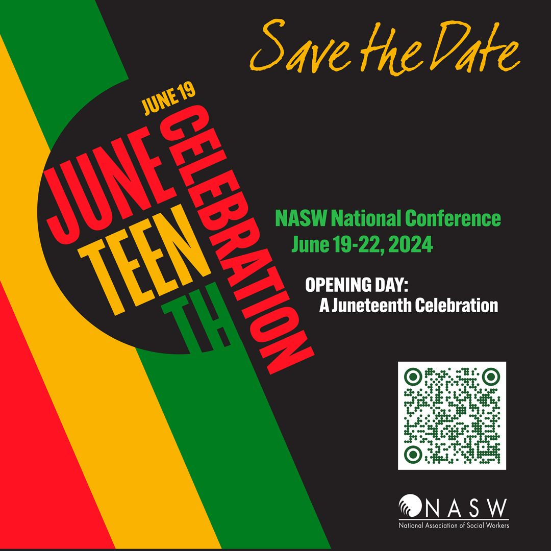 #ICYMI Join thousands of #SocialWorkers, like-minded professionals and social work thought leaders at #NASW2024, our National Conference June 19-22! This year’s conference opens on Juneteenth. Please Join our opening celebration! Register today: buff.ly/3JiZ1qA
