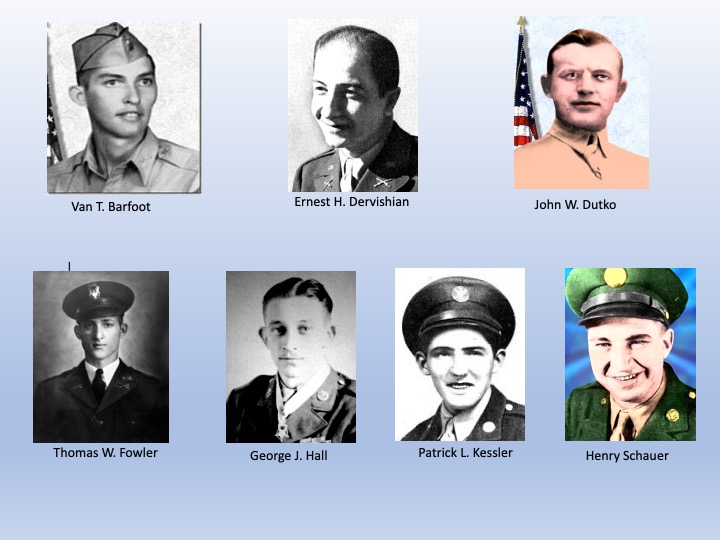 On May 23, 1944, during the Italian Campaign's Battle of Anzio, Allied ground forces at Anzio broke through the German line after months of fighting, ending up in a stalemate. These seven men were awarded the Medal of Honor for their extraordinary actions on this day.