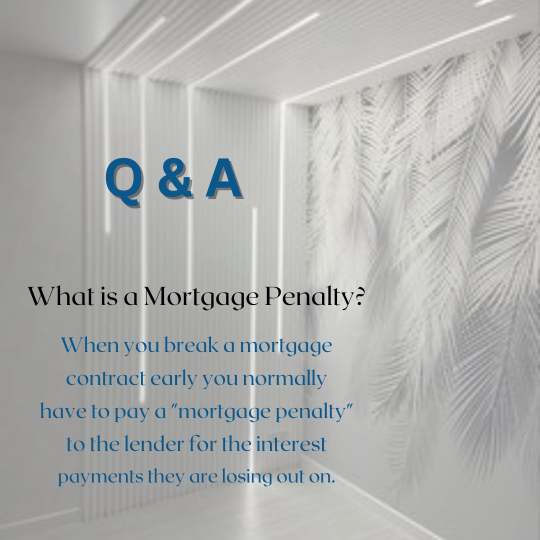 💸When you break a mortgage contract early, you usually have to pay a 'mortgage penalty' to the lender. This fee compensates the lender for the interest payments they lose out on.
💡 It's like a break-up fee for your home loan! 💔🏡

#Mortgage101 #HomeLoans #FinancialTips