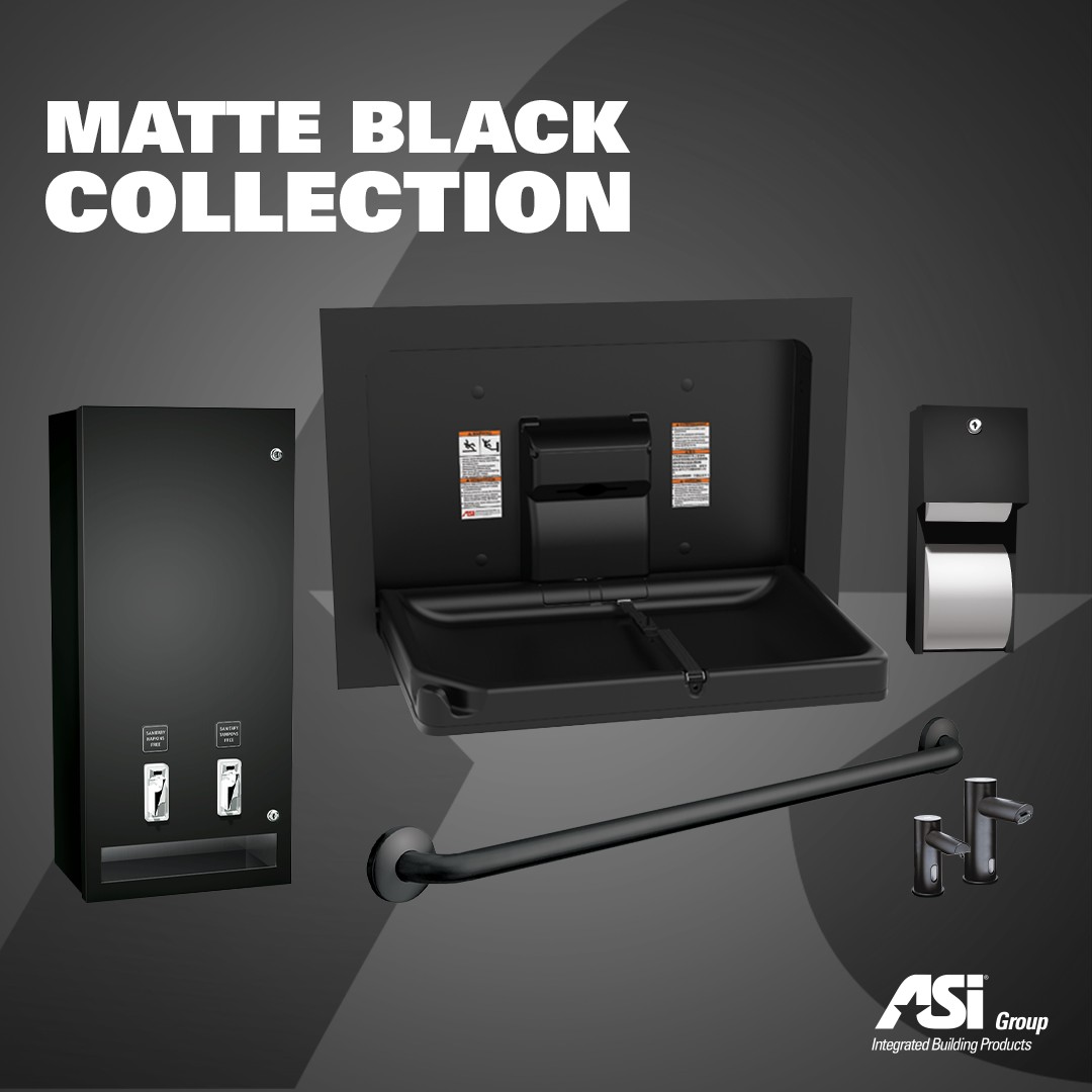 AsiGrp's tweet image. ⬛️ ASI’s Matte Black Collection a chic alternative for modern washrooms

The boldness of the black powder coating creates an air of sophistication, while the subtlety of the matte finish exudes warmth.  

Embrace intelligent design: ow.ly/CR2v50RNWaf

#buildingsolutions