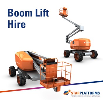 Elevate your work with Star Platforms! Our modern boom lifts ensure safe working at any height. View the range  or call 0345 099 7305. #BoomLiftHire #StarPlatforms #workingatheight