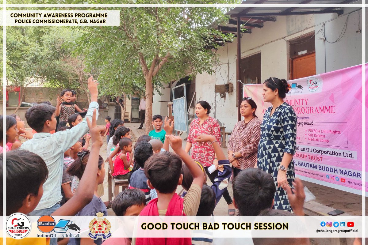 #Program90 
Under #Community_Awareness_Program, children beneficiaries at Sector-93, Gejha participated in #Good_Touch #Bad_Touch, #SWOT_Analysis and #Child_Safety sessions. 🙌📚
#CSRInitiative #YouthForSociety #CommunityEngagement #AwarenessMatters #ngo