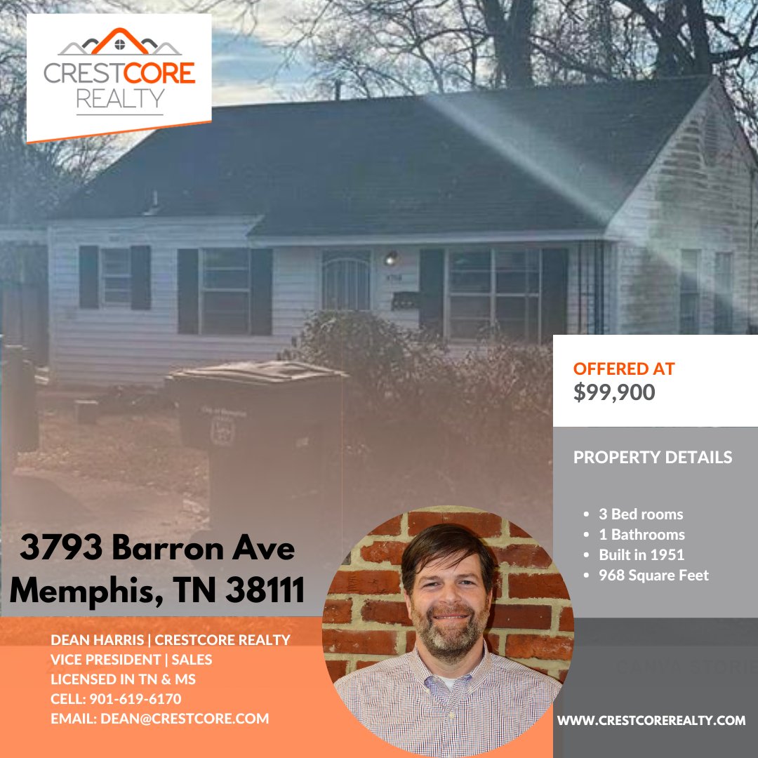 What a great addition to your rental portfolio this will be. This property is located near jobs and commerce. #realestate #realestateinvestment #Justlisted #sold #broker #mortgage #homesforsale #ilovememphis #memphistennessee #Memphis!