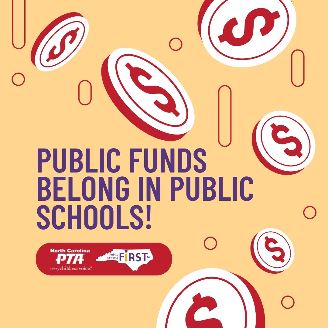 Our public school system is a common good, a foundation of informed citizenship and economic well-being that is accessible to all. Public funds belong in public schools! #nced #ncpublicschools #ncpol