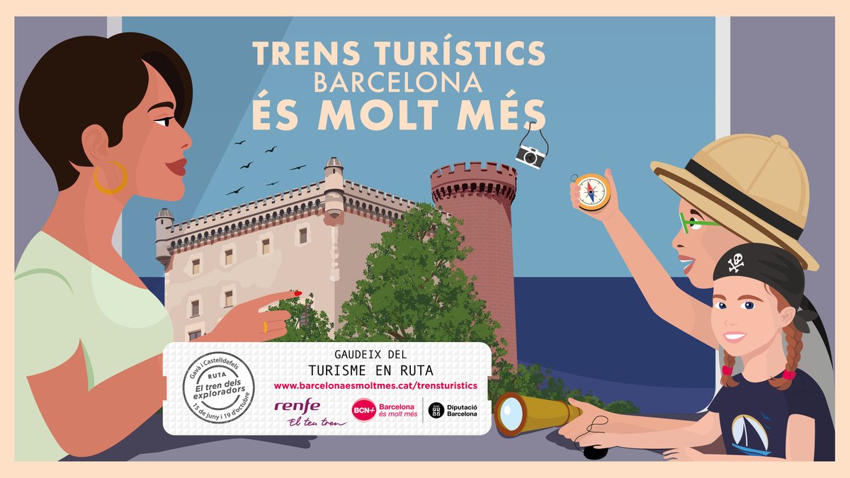 🛤️🧢 Ets de Barcelona/voltants i vols visitar #Gavà i #Castelldefels? El dissabte 1️⃣5️⃣ de juny tens oportunitat amb el #TrendelsExploradors! 👀 Inclou visites guiades als atractius turístics, entrades i degustacions. 🔴 Programa, horaris i preus aquí: tinyurl.com/TrenExploradors