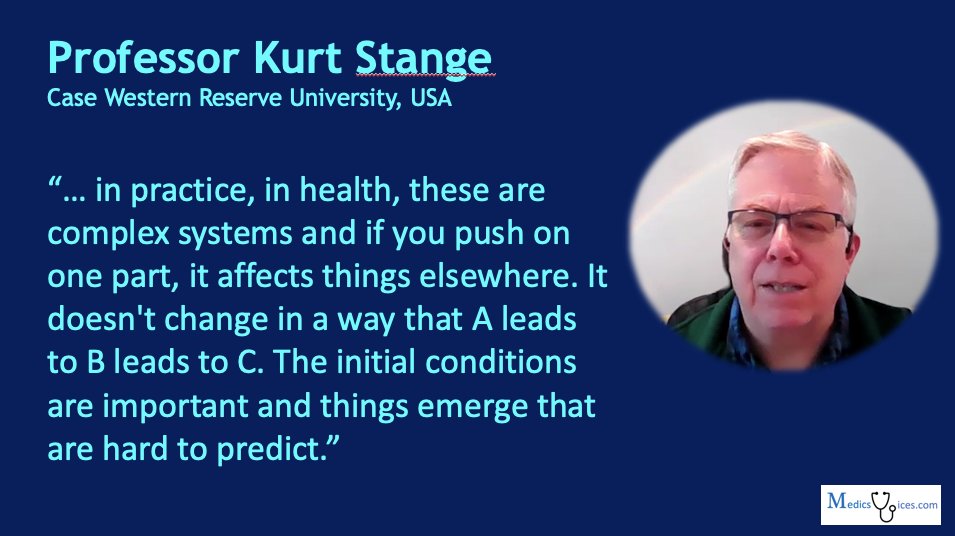 Kurt Stange explores complexity in medicine, pointing out that healthcare isn’t linear
See: medicsvoices.com/kurt-stange-th… @NAPCRG @BJGP @AnnFamMed @AFPJournal @aafp @TheABFM
#FamilyMedicine #GeneralPractice #PrimaryCare #health @sapcacuk @rcgp
